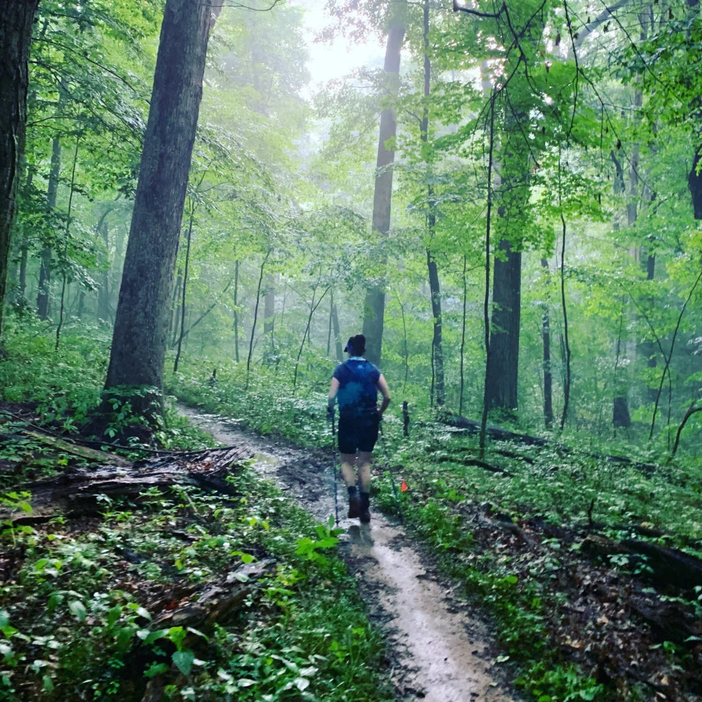Sarah Forman doing the Mohican 100 Trail Run in Loudonville, OH