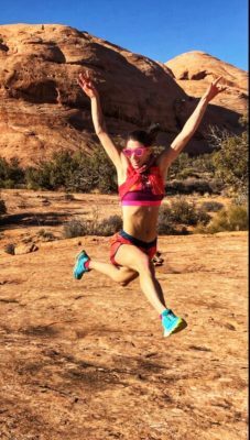 runner jumping for joy