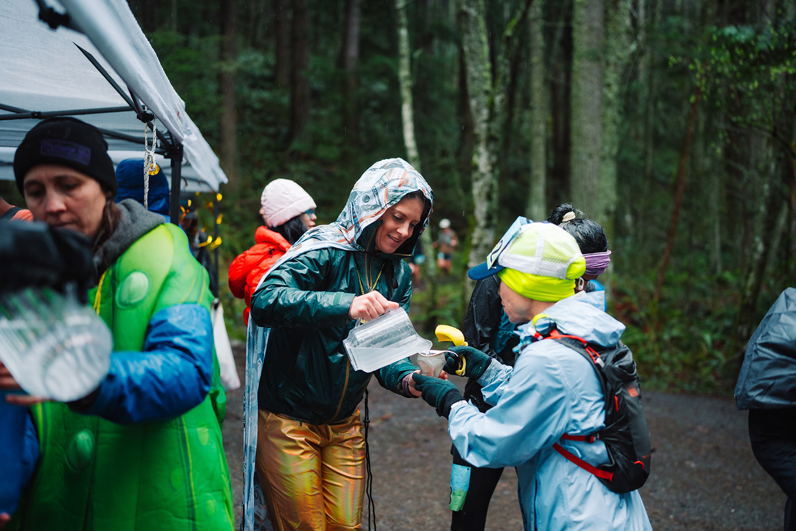 TRR Coach Alicia Jenkins-Browder volunteering at a race aid station.