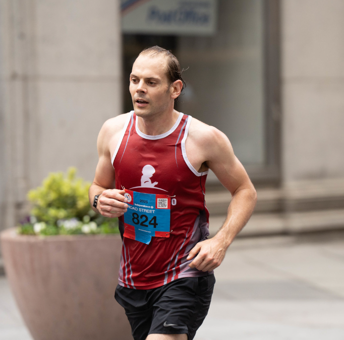 TRR Coach Jonathan Gooch during the Broad Street Run. 