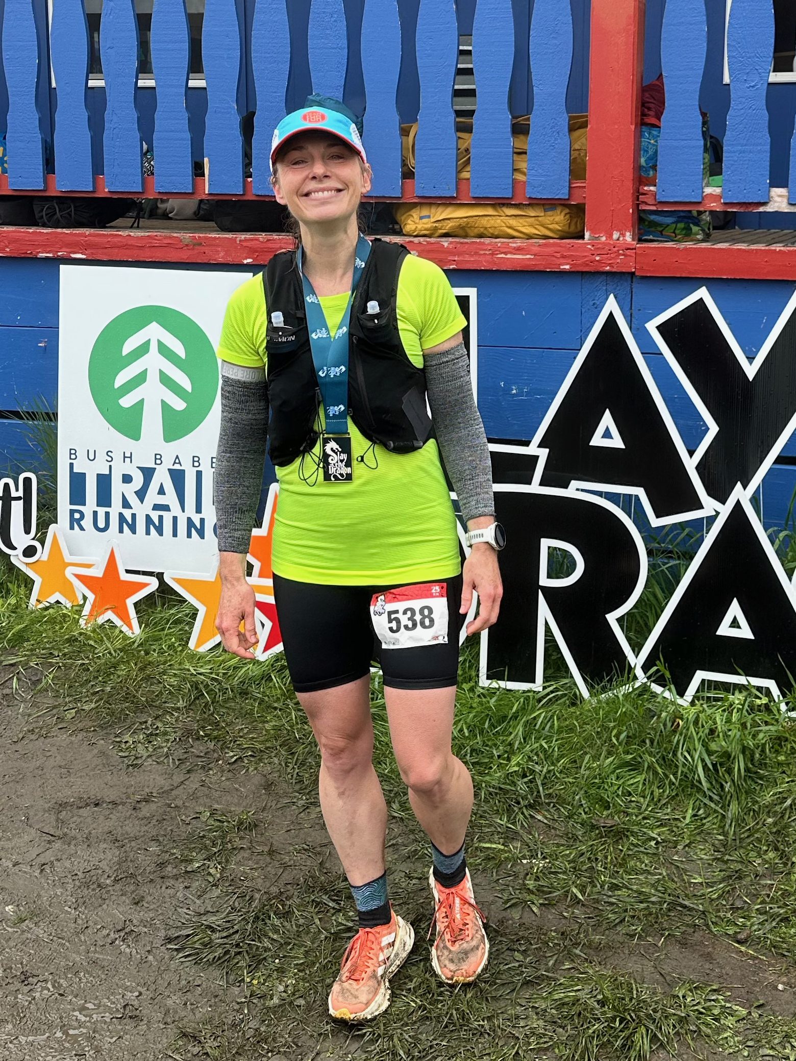 TRR Coach Jenn Kozak after finishing the Slay the Dragon 25K.