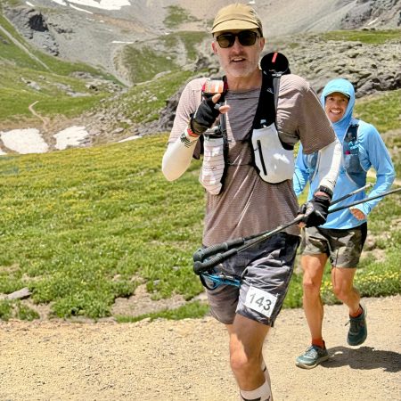 TRR coach Kyle Fulmer powering through at the Hardrock 100 despite serious pains from his Haglund's runner heel condition. 