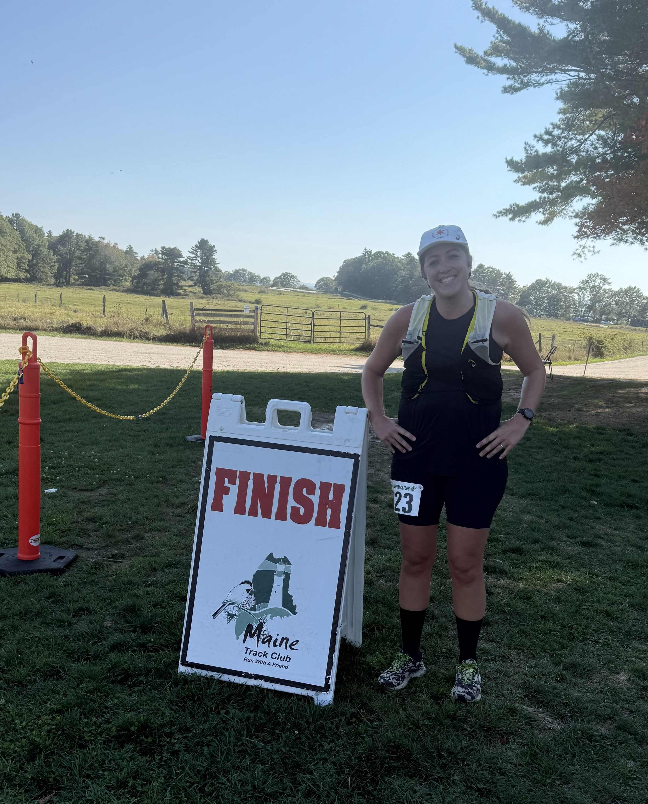 Allie at the finish of her race after running her own pace.
