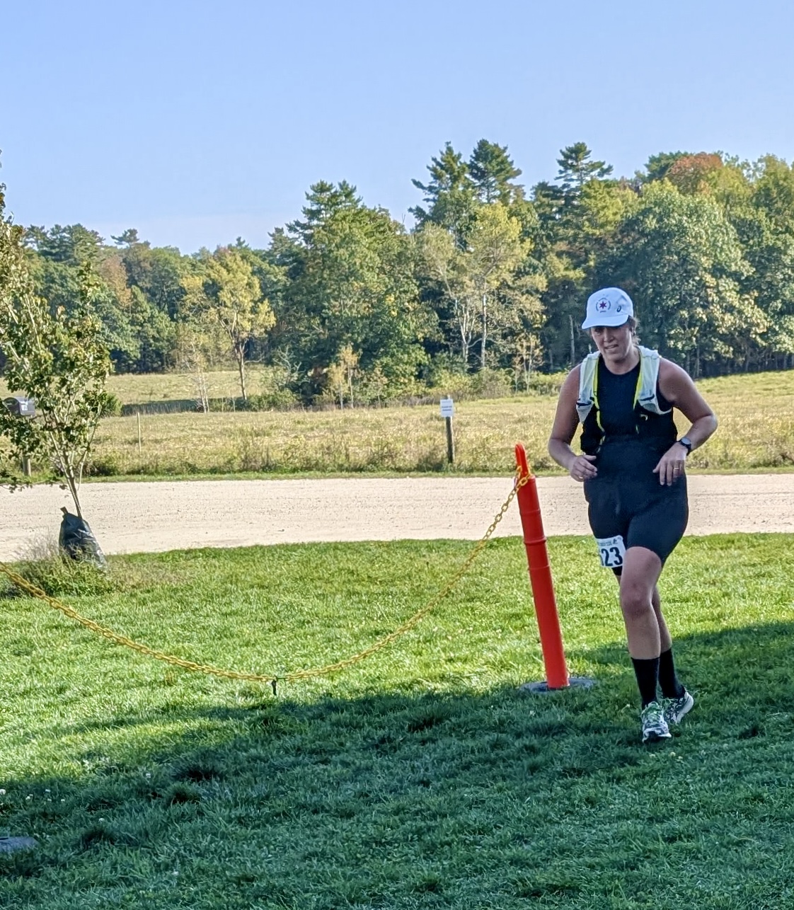 Allie running at the back of the pack, and enjoying it!