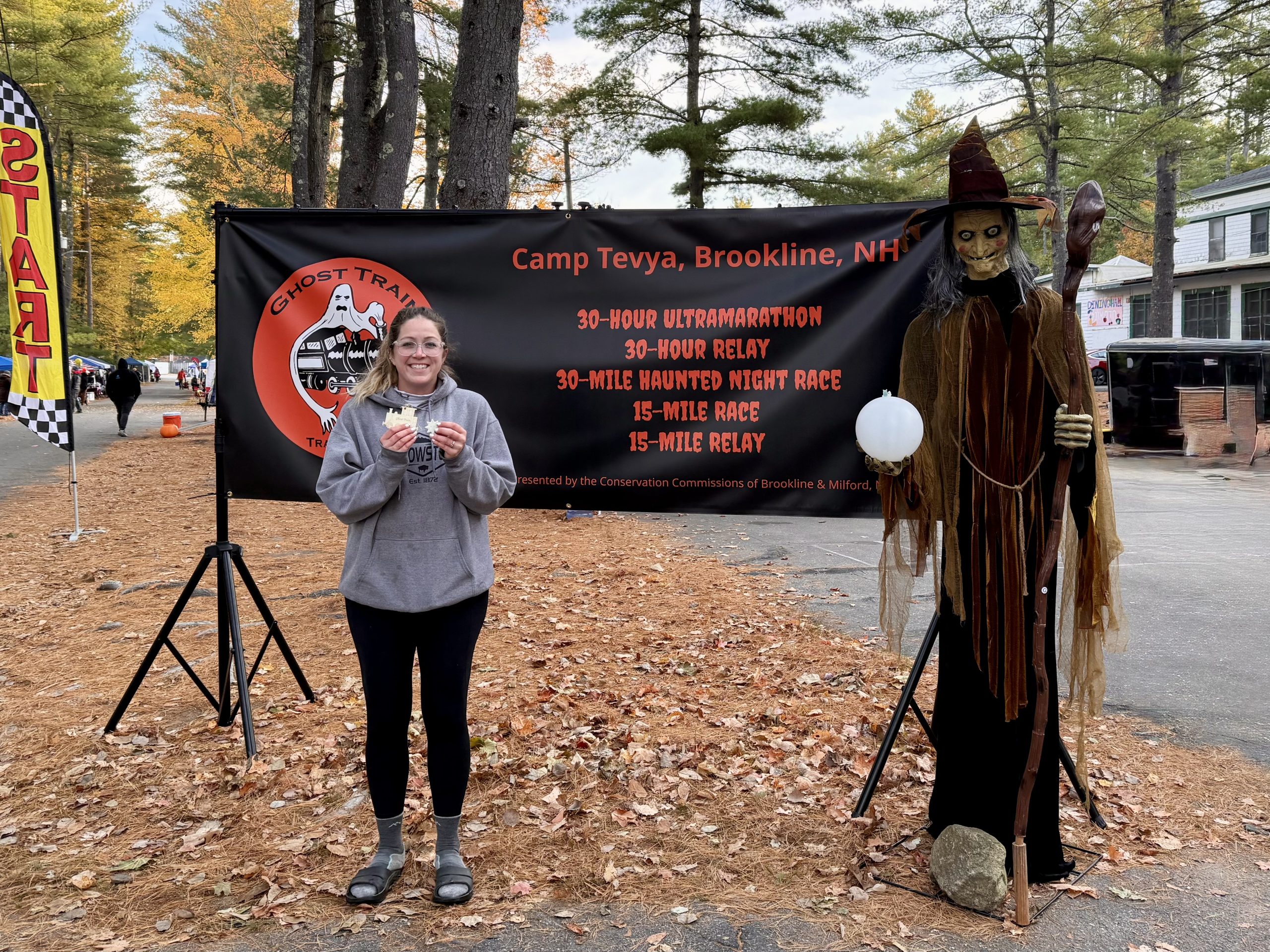 TRR Coach Allie Smith after finishing the Ghost Train Rail Trail Race 30-Mile Ultramarathon.