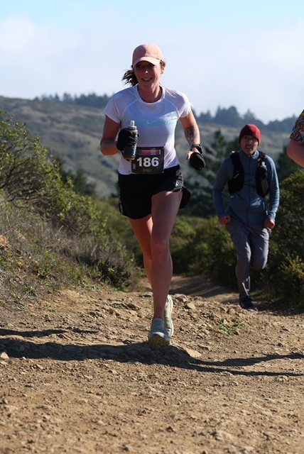 TRR Coach Emily Keddie running the Quad Dipsea. PC: Facchino Photography