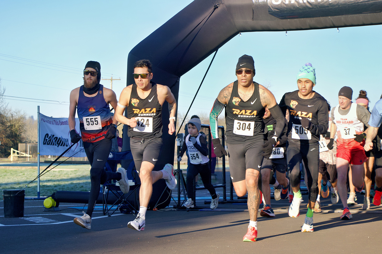 The start line of the Cascade Half Marathon. 